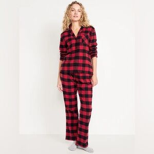 Old Navy Red and Black Plaid Flannel Pajama Set